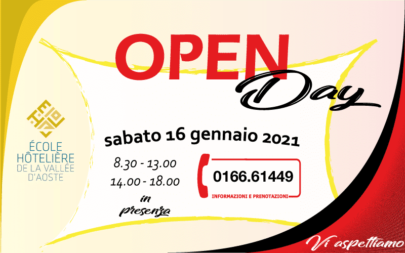 Sabato 16 gennaio 2021 – porte aperte in presenza: vi aspettiamo!